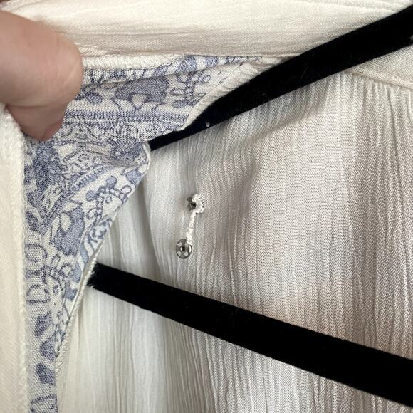 Cupio blue and white printed button up dress size XL - Picture 6 of 8